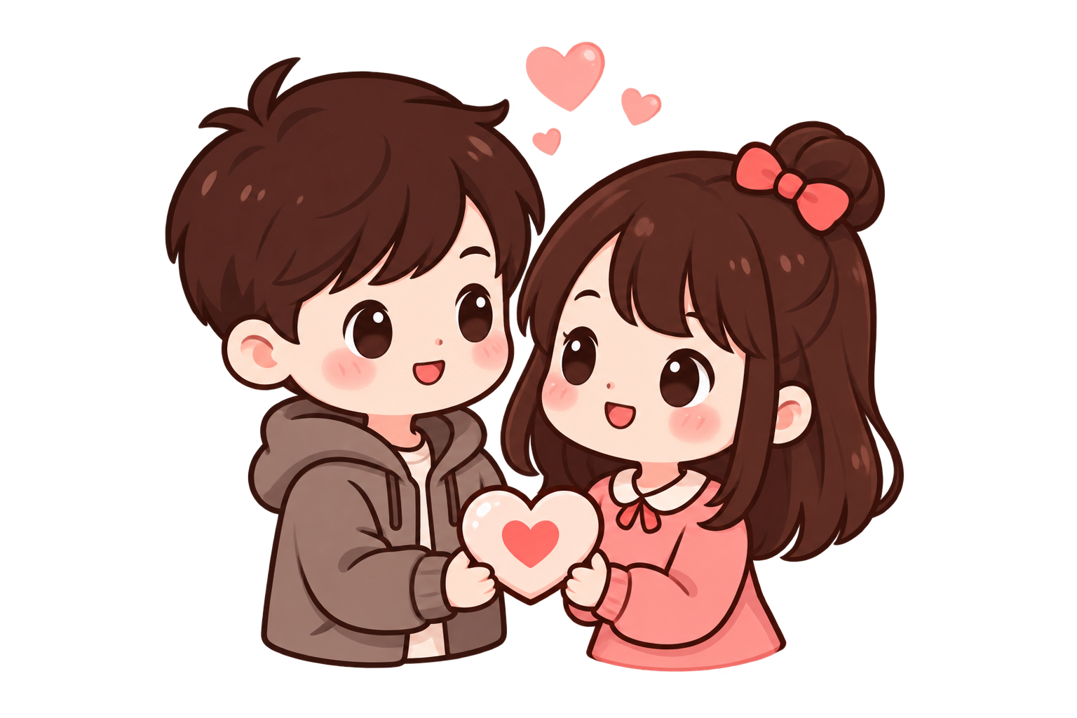 Cute couple holding a heart